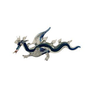 Hand Blown Glass Art Dragon Figurine Ornament Sansukjai Figurine Fantasy Fairy